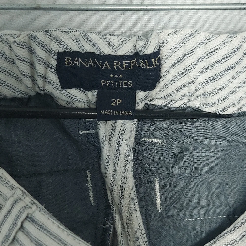Banana Republic Striped Linen + Cotton Blend Pants